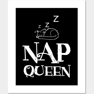 Funny Nap Queen Cat Lover Kitten Owner Posters and Art